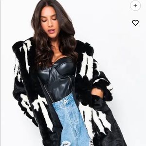 Azalea Wang Trapstar Hoodie Faux Fur Coat